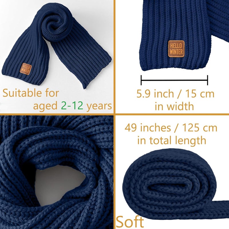 Hello Winter Kids Scarf Winter Neck Warmer Toddler Neck Scarf Girls Thick Scarves Boys Warm Neck Warp 2-12 Years - Image 2
